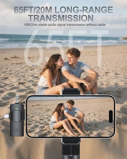 NNEOBA Wireless Lavalier Microphone for iPhone Android Live Recording
