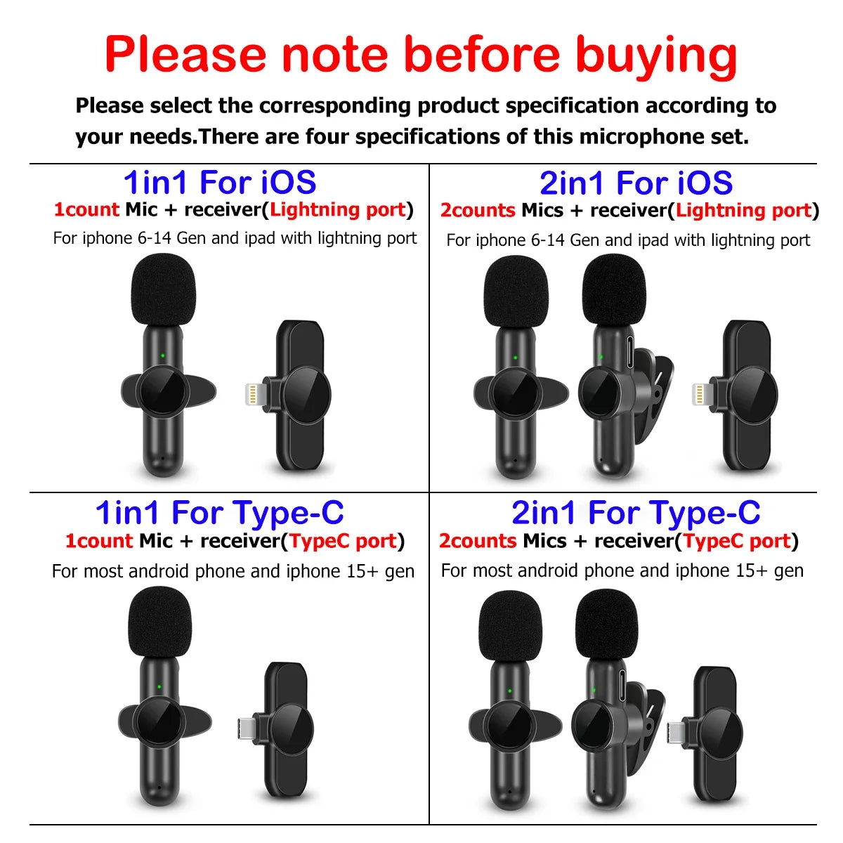 Wireless Lavalier Microphone With Windproof Cover Audio Video Recording Mini Mic For iPhone Android Mobile Phone Microphone-1