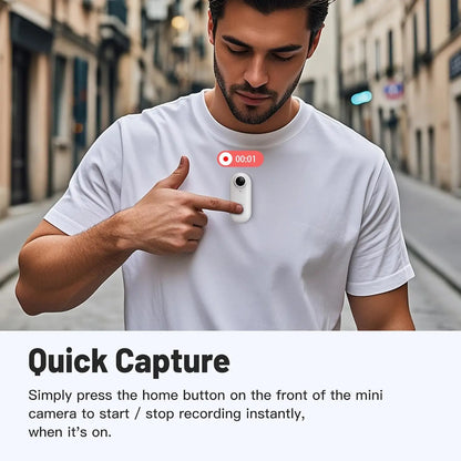 Thumb-Size WiFi Mini Camera  Action Cam with 32GB White