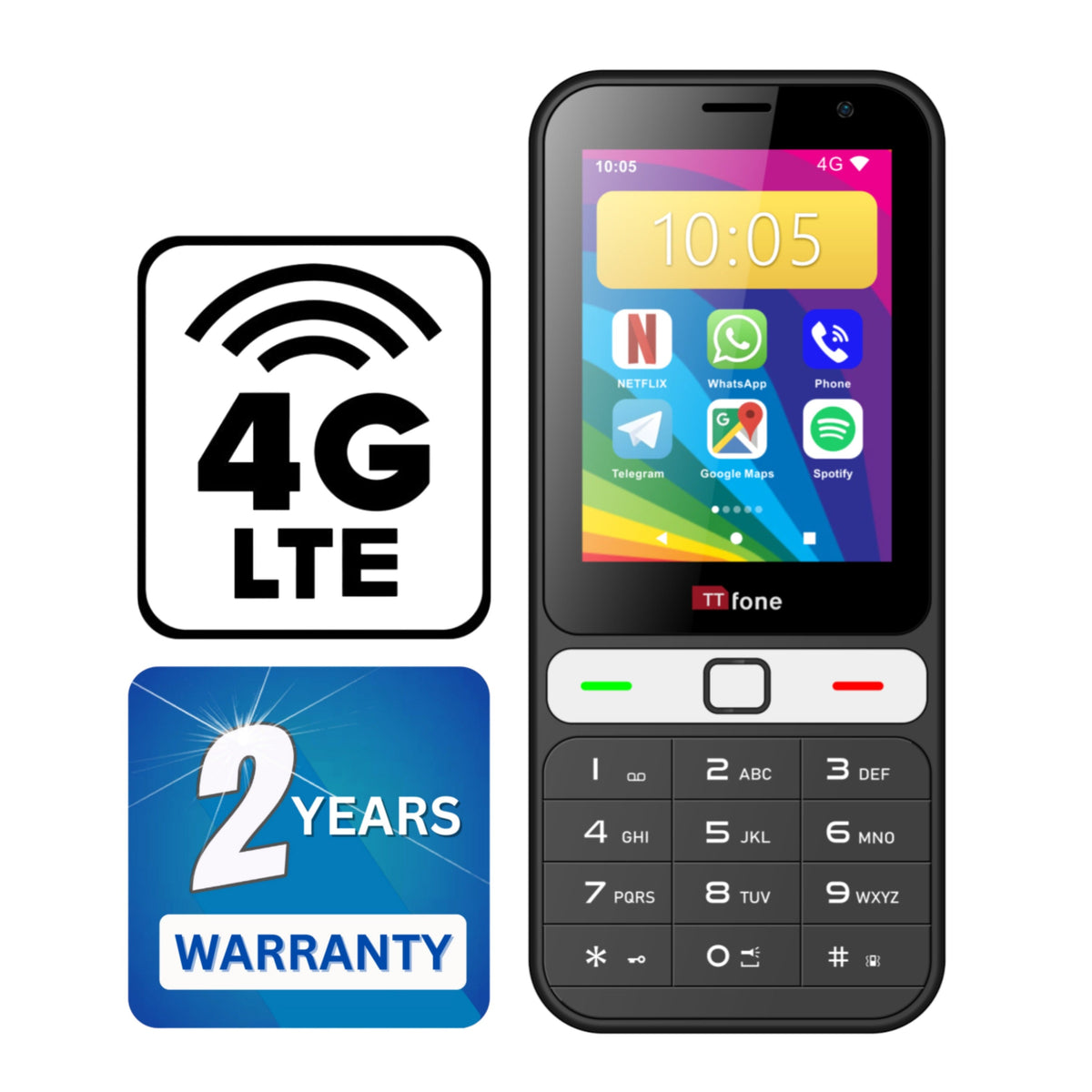 Used - TTfone TT280 4G Android Mobile with EE SIM and Dock charger-2