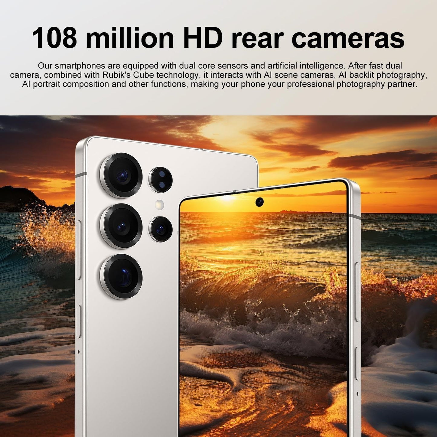 S25 Ultra 5G Smartphone, 8GB RAM, 256GB ROM, 7.3" FHD+ Display, 108MP