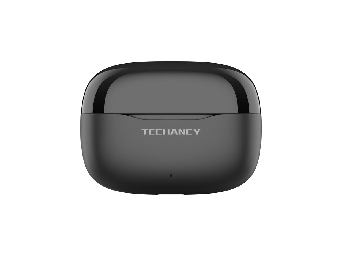 Techancy Auriculares Bluetooth TWS Wireless 5.4 KP2715 Microfone HD Toque inteligente USB C para Android iPhone Preto-0
