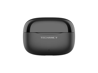 Techancy Auriculares Bluetooth TWS Wireless 5.4 KP2715 Microfone HD Toque inteligente USB C para Android iPhone Preto-0